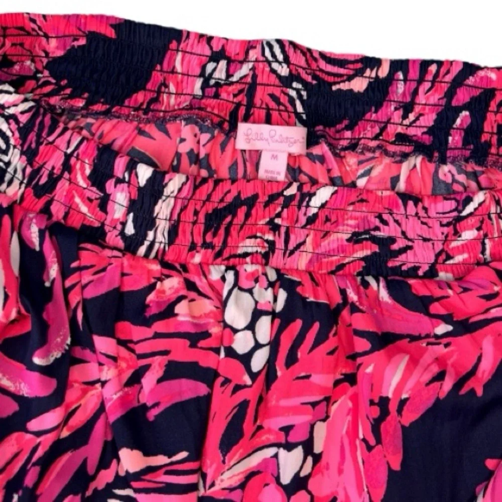 Lilly Pulitzer Tobyn Top It's A Jungle in Here Navy and Pink Size M - Picture 5 of 6
